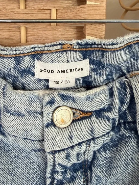 Good American Good Curve Straight Step Jeans in Indigo Wash Size 12/31 - Picture 4 of 10